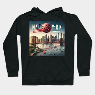 New York Patriotic Flag Pickleball T-Shirt Hoodie